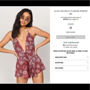 Printed Plunging Romper